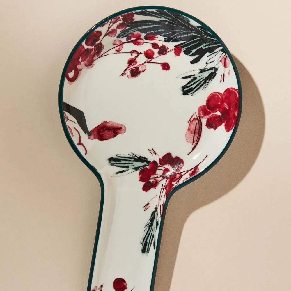 Anthropologie Holly and Pear  Christmas Spoon Rest